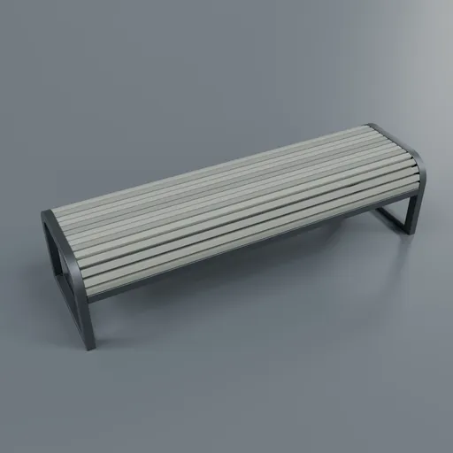 Modern Slat Bench Long