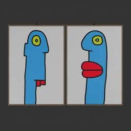 Abstract Character Painting Wall Art Set