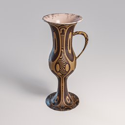 "Lowpoly Old Decorative Vase with 4K PBR textures, inspired by Léon Bakst and dating back to the 3rd century BC. Created with Blender 3D. Perfect for game development or visual art projects."