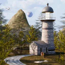 House-Lighthouse in Nature