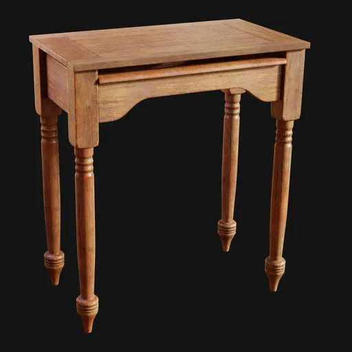 Antique Rustic Wooden Lamp Table