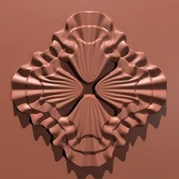 3D scallop brush imprint for Blender sculpting, ideal for detailed model embellishments.
