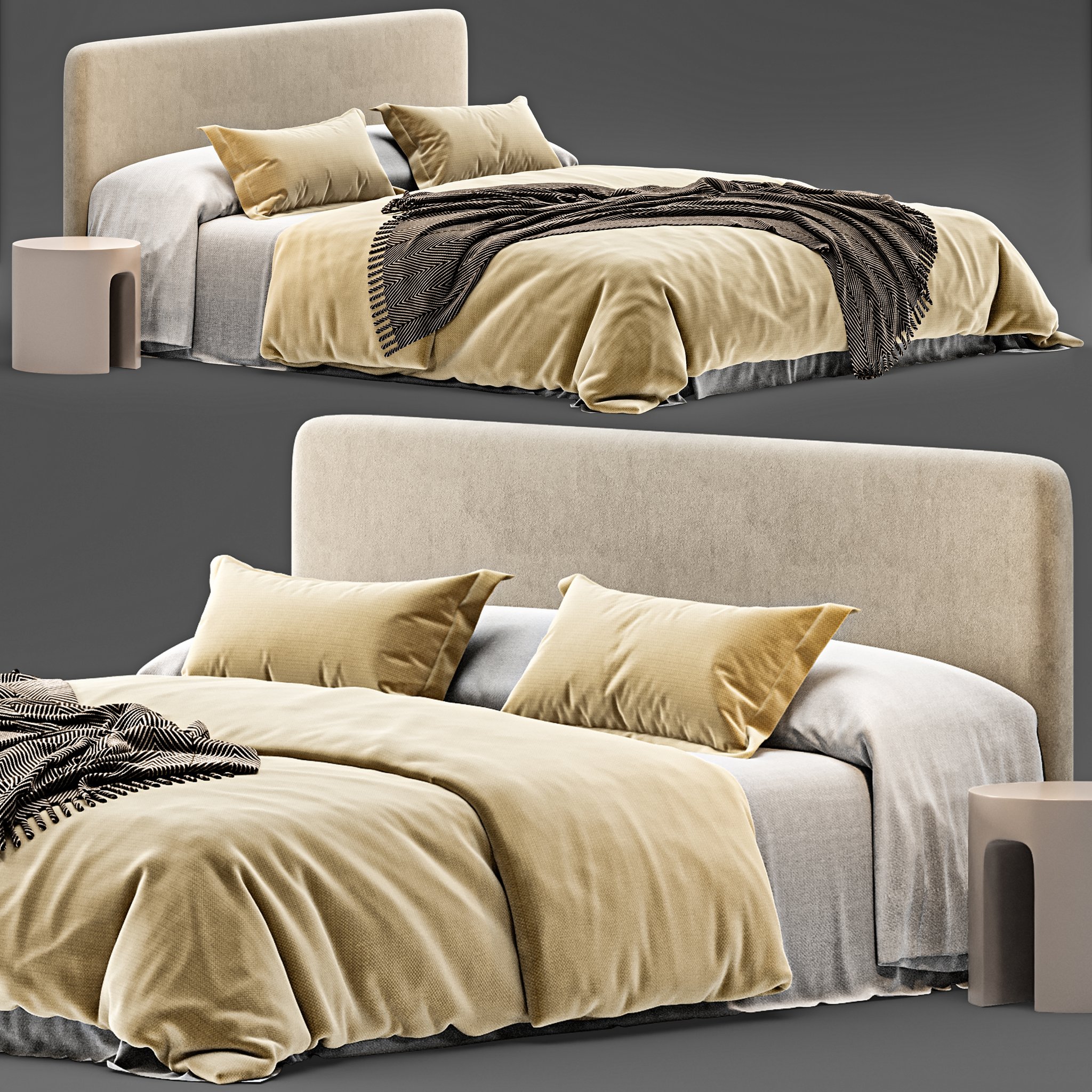 Queen bed by zara home | Beds models | BlenderKit