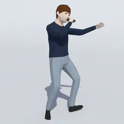 Low Poly Kid Singing
