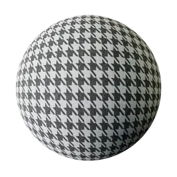 Houndstooth PBR texture for 3D Blender projects, ideal for realistic upholstery and clothing design.