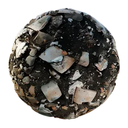 Scrap yard PBR material featuring gritty ground and metal debris for realistic texturing in Blender 3D projects.