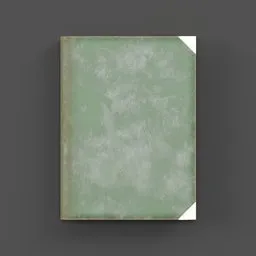 Vintage-style textured 3D model of a closed book for Blender rendering and digital library decor.