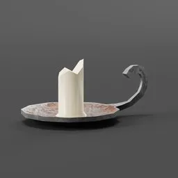 "Medieval-inspired Candle holder 3D model for Blender 3D. Perfect for adding decorative touch to your scenes. Made with metal rust and plaster materials."