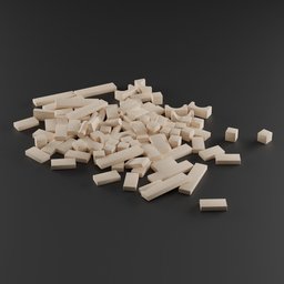 Wooden building blocks in kids room