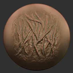 ER Wood Brush 30 imprint sample, displaying intricate wood grain patterns for 3D sculpting, compatible with Blender.