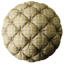 Quilted Fabric Yellow Checkers