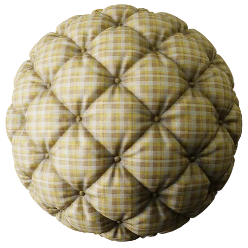 Quilted Fabric Yellow Checkers