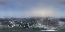 Foggy Village Panorama