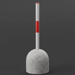 Concrete bollard with pole