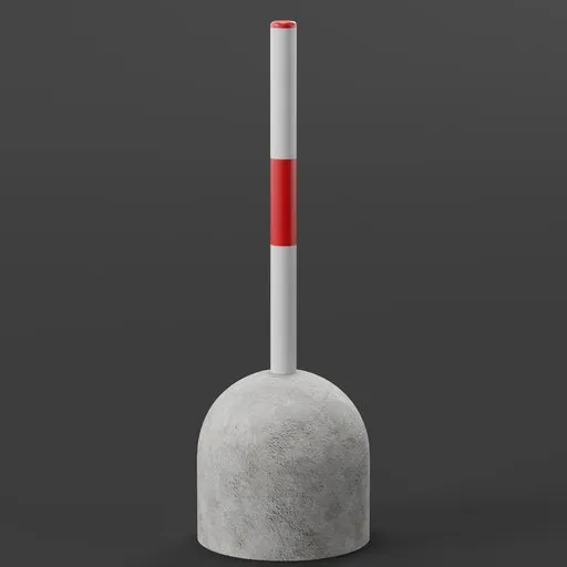 Concrete bollard with pole