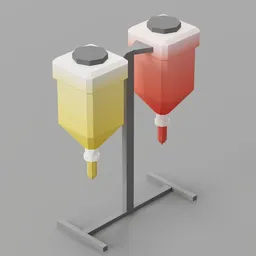 Low Poly Food Trailer Condiment Pump