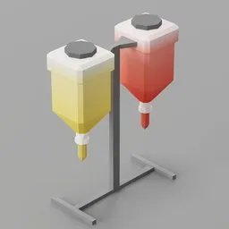 Low Poly Food Trailer Condiment Pump
