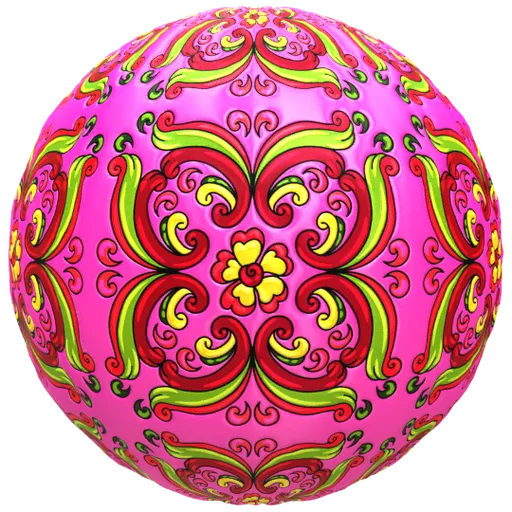 Colorful PBR seamless tile texture for 3D floor and wall, adjustable in Blender, with vintage Mexican ceramic design.