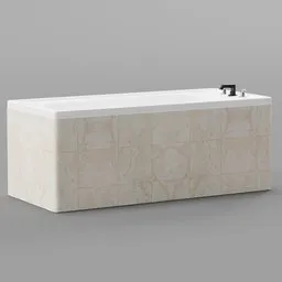 Modern 3D-rendered bathtub with realistic textures, suitable for luxury bathroom Blender 3D projects.