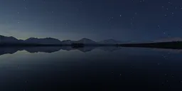 Peaceful Night at Lake with Mountains