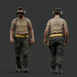 Tactical Infantry Soldier Walking Pose