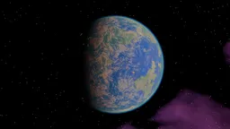 Realistic Earth-like 3D model with detailed procedural textures and city lights for Blender Cycles rendering.