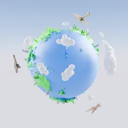 Low Poly Earth - Loop Animation