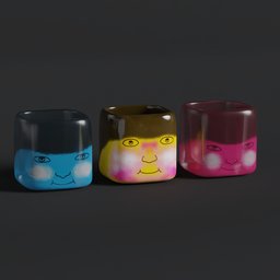 Painting square cup set