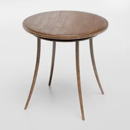 Vintage Curved-Leg Round Table