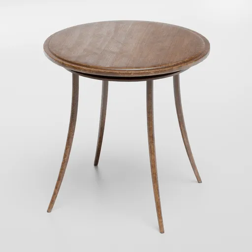 Vintage Curved-Leg Round Table