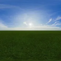Green grass cloudy blue sky pure sky