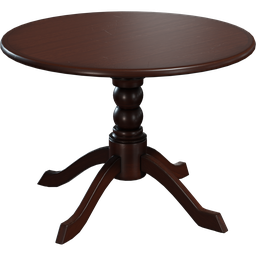 Round Wooden Table 01
