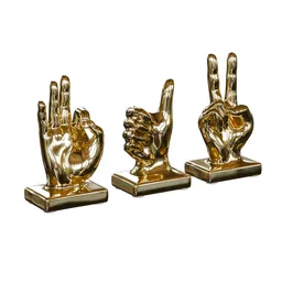 Sculpture of golden hand