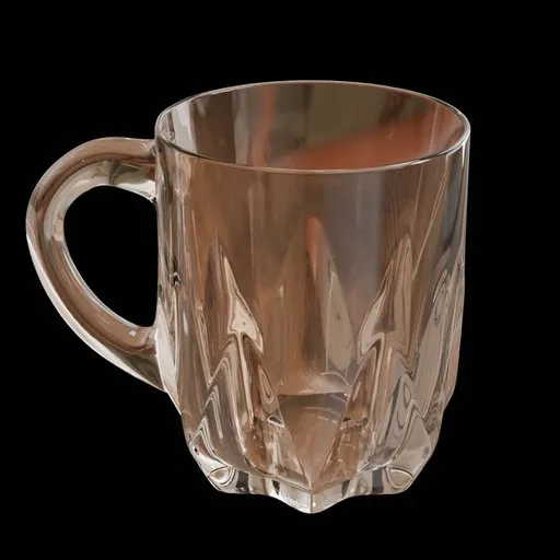 Detailed 3D render of a translucent decorative Persian glassware with intricate design elements, ideal for Blender 3D projects.
