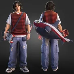 Semi Stylized Skater boy character