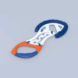 Highly detailed Blender 3D model of a plastic clothes brush with ergonomic handle.