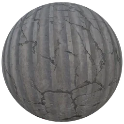 Highly detailed cracked stone 3D material for PBR texturing in Blender, suitable for realistic architectural rendering.