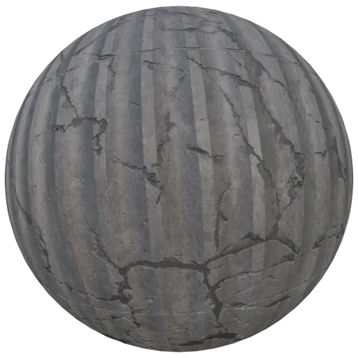 Highly detailed cracked stone 3D material for PBR texturing in Blender, suitable for realistic architectural rendering.