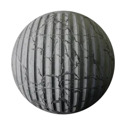 Highly detailed cracked stone 3D material for PBR texturing in Blender, suitable for realistic architectural rendering.