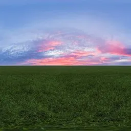 Green grass cloudy blue sky pure sky