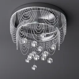 Realistic 3D model of an elegant, beaded glass light fixture designed for contemporary interiors, created in Blender.