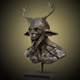 Laughing Demon Bust Sculpture