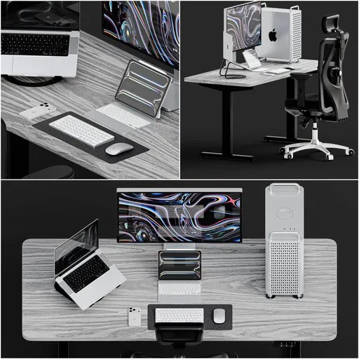 Apple Workstation Set - Rigged Chair