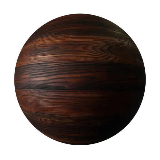 High-resolution dark wood texture, 2K PBR designed for seamless tiling in Blender 3D projects and other 3D applications.