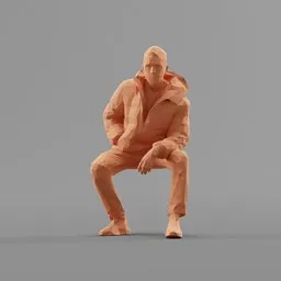 Lowpoly Male Sitting