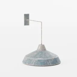 3D model of a weathered hanging wall light fixture for Blender scenes, suitable for derelict exteriors.