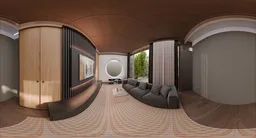 Wood ceiling modern lounge interior