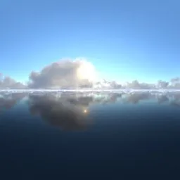 Blue sky clouds on the horizon