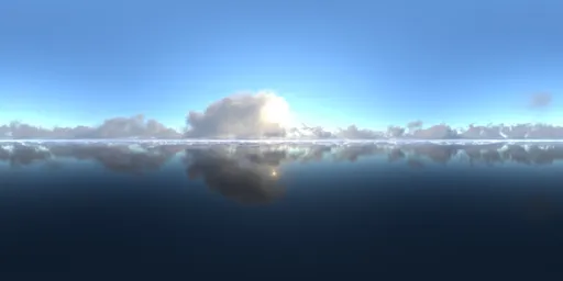 Blue sky clouds on the horizon
