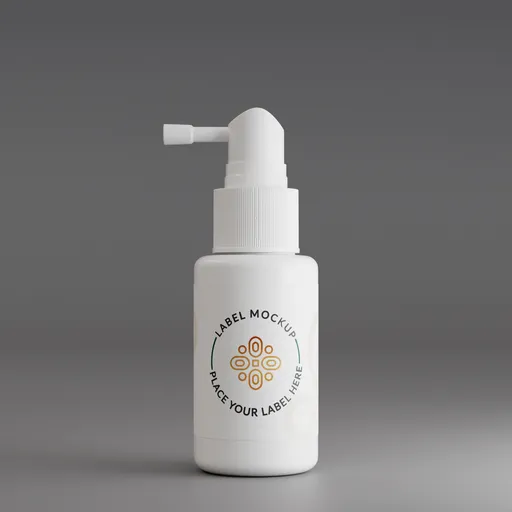 Realistic 3D-rendered white pump bottle suitable for industrial container modeling in Blender 3D.